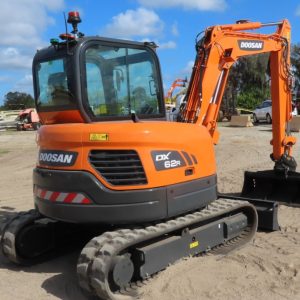 2021 Doosan DX62R-3 Mini Excavator Crawler Rubber Track A C Cab Aux